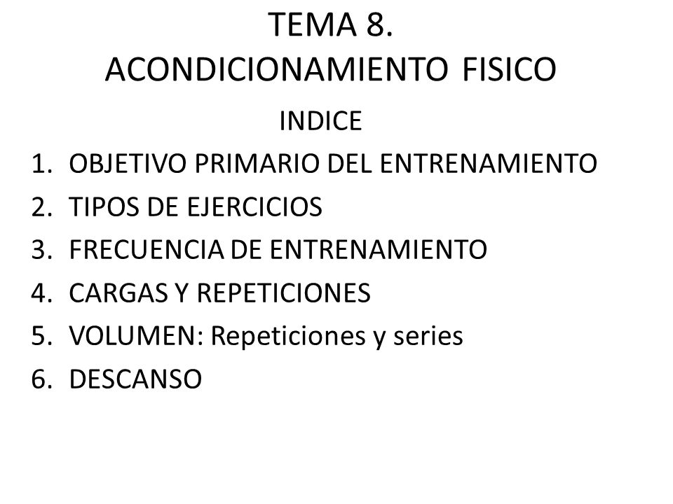 series y repeticiones para volumen